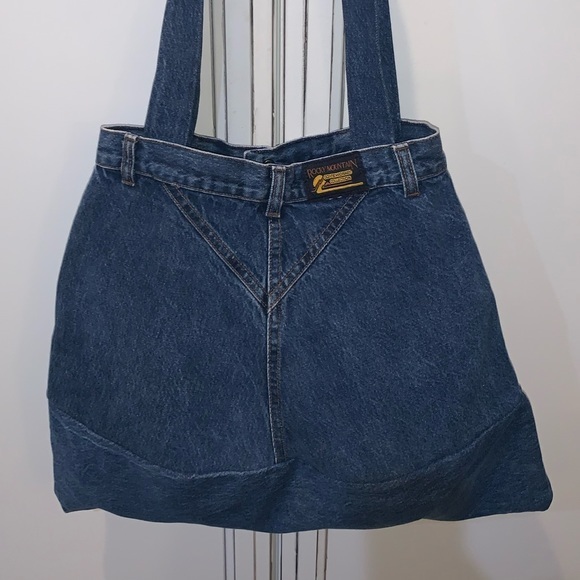 Handmade Rockies Jean Bag tote Tush Sac weekender Rocky Mountain western - Picture 2 of 5